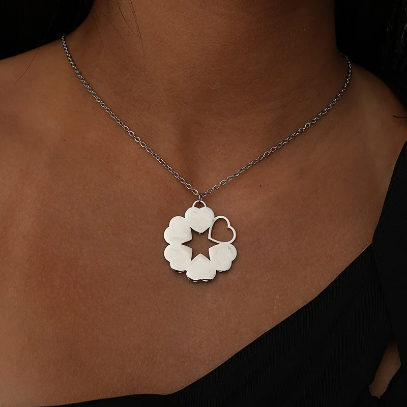 Персонализированное ожерелье с сердечками и клевером из нержавеющей стали, колье, кулон, ювелирные изделия, подарки на день рождения, подружку невесты, день матери