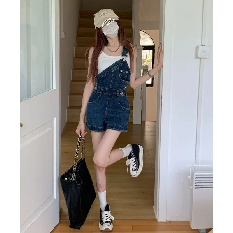 

Women's Denim Rompers Playsuits Flowers Straight Minimalist Festival Decor Personality Tassel Bottoms Femme Aesthetic Glam