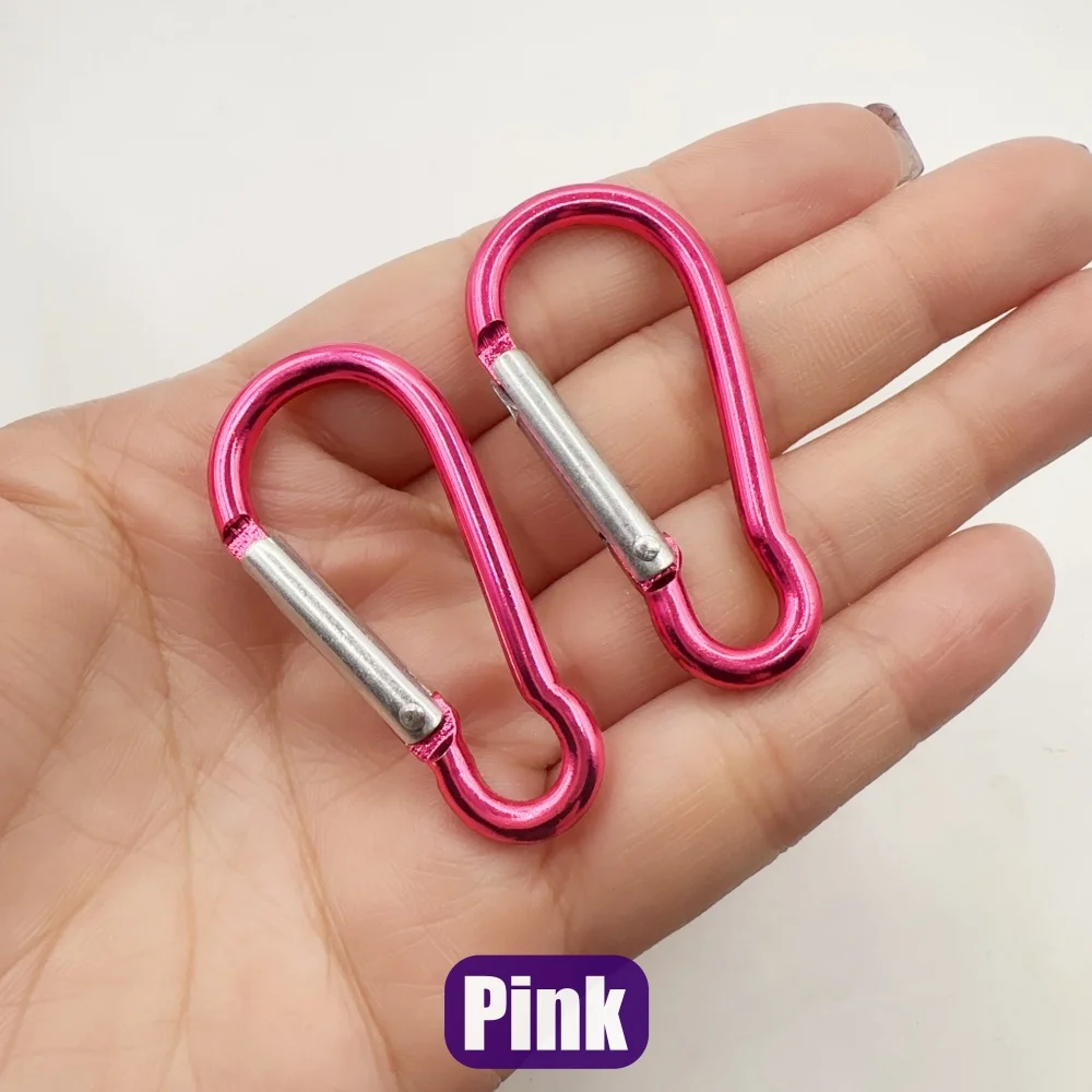 5-100Pcs Aluminium Karabiner Schlüssel Kette Clip Outdoor Camping Schlüsselring Karabinerhaken Wasser Flasche Schnalle Kit Klettern zubehör