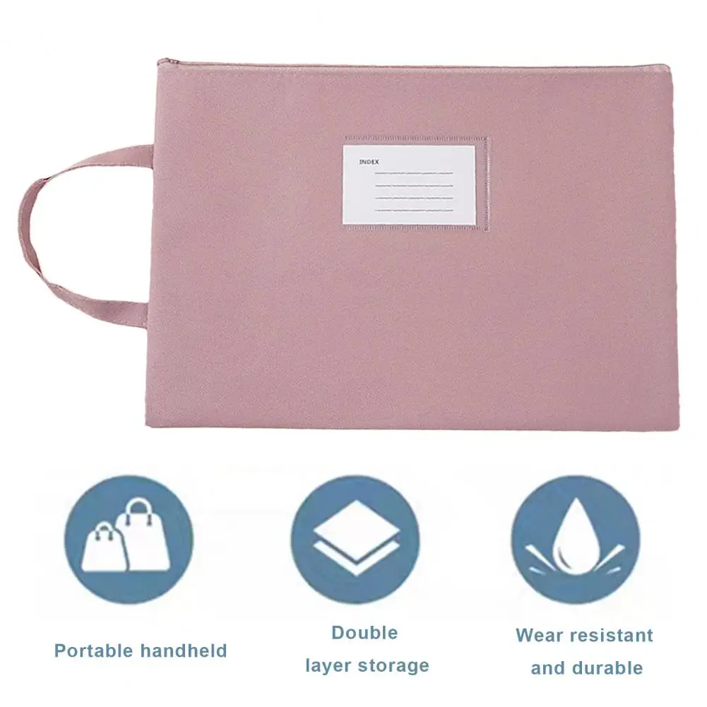 Porte-fichiers compact, étanche, portable, avec lanière, fermeture à glissière, fournitures de bureau