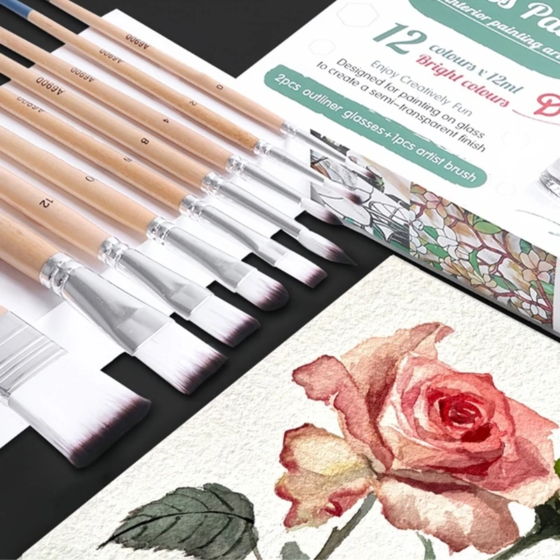 

9 шт. художественная кисть для начинающих, масляные акрилы, акварель, гуашь, D2RC