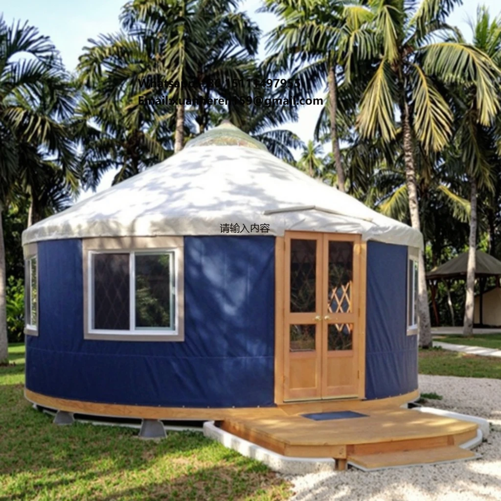 

Luxury Mongolian Yurt Camping Tent Double Layer Four-Season Thickened Waterproof PVC Oxford