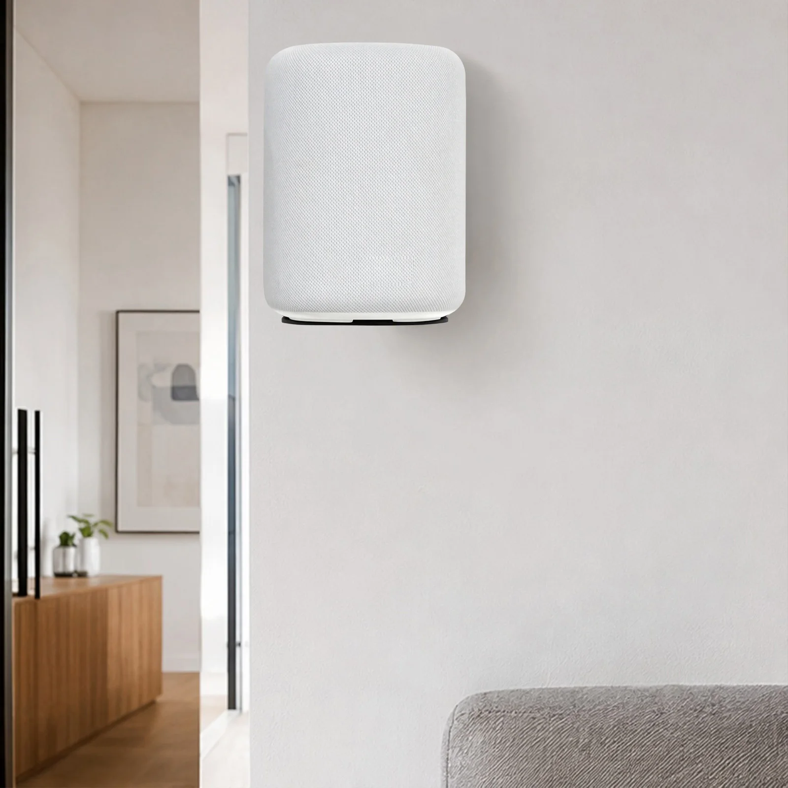 For Wiim Lite Wireless Speaker Anti-Rust Metal Wall Mount Bracket Space Saving Compact Stand with Screws