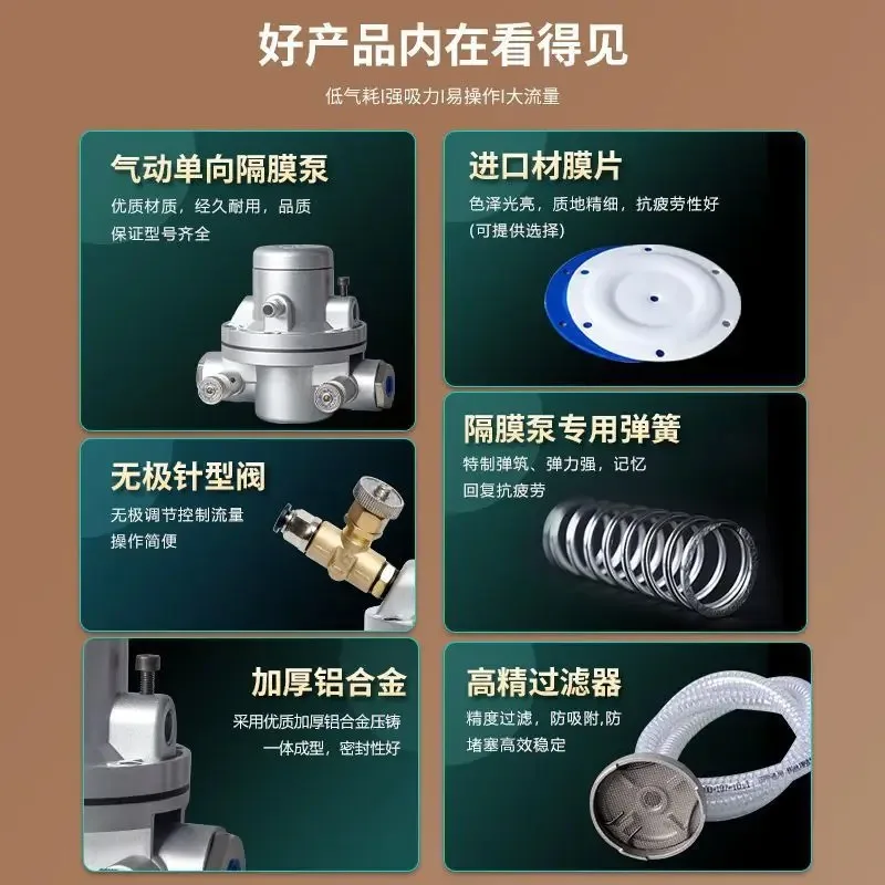 One-Way Pneumatic Diaphragm Pump QMJ-HL2002, High-Performance Ink and Glue Pump for Printing Equipment