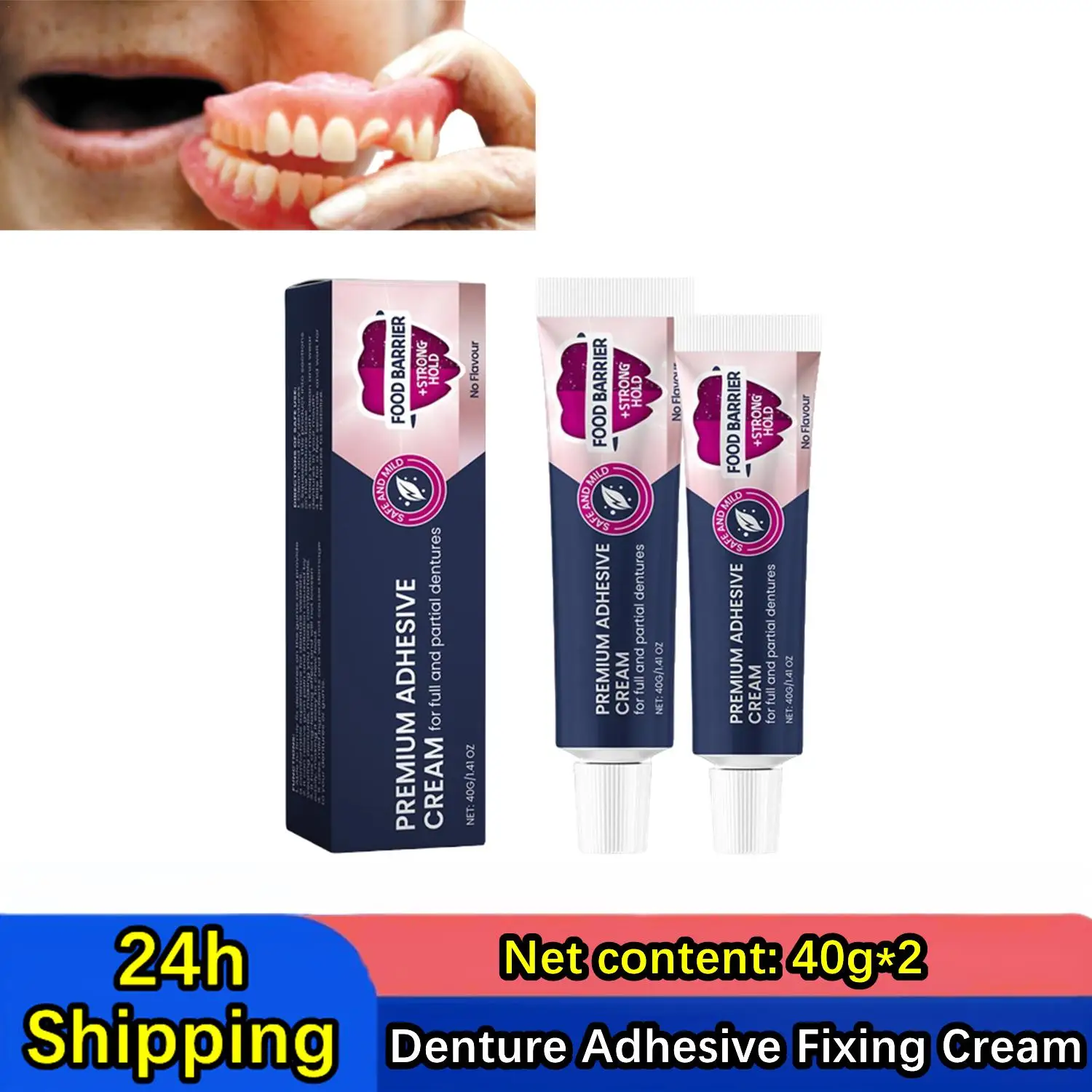 

2Pcs Denture Fixing Adhesive Improves The Comfort Of Wearing Dentures And Prevents Denture Loosening Care Fixed Adhesive