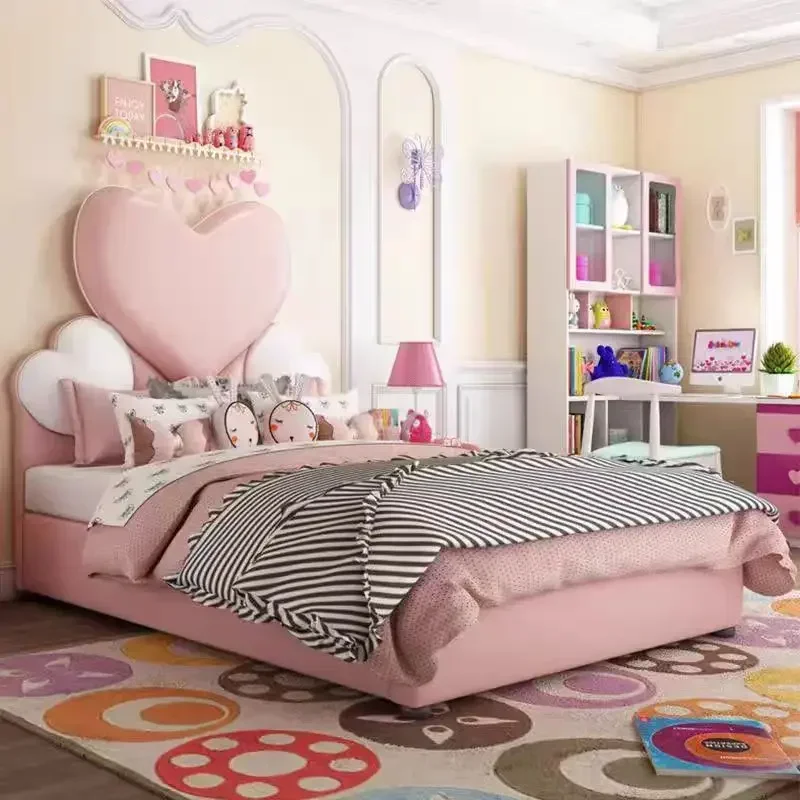 2026 newest cute shape Cartoon Children Beds Modern Solid Wood Kids Bed for Kids Bedroom Furniture Little girl princess design