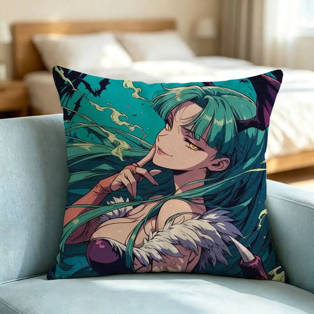 Darkstalkers Morrigan-N Aensland  Pillow Case Square Double-Sided Sofa Cushion Cover Bedroom Bedside Pillow Gift