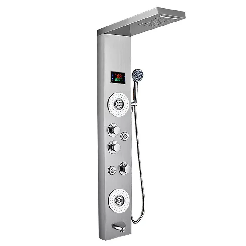 

Душевая шина, полный медный темный комплект, полный комплект ванной комнаты с постоянной температурой на открытом воздухе