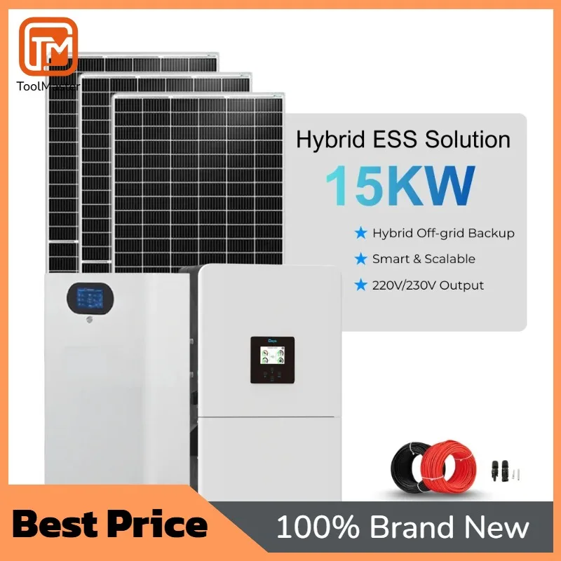 【Hot Sale】15kW Deye Solar Kit 15kW Hybrid Inverter 20kWh LifePO4 Battery All-in-One Solar Panels Kit Solar Energy System