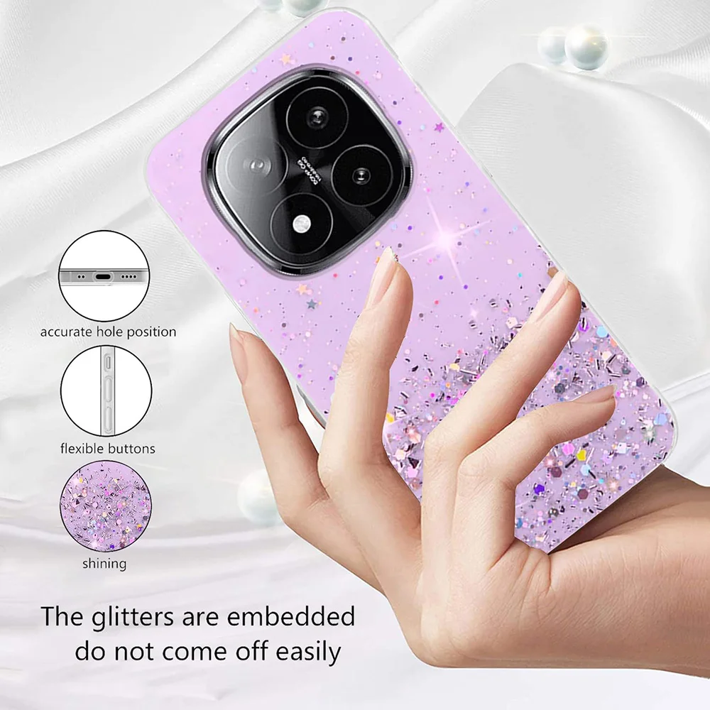 

Luxury Star Sky Glitter Silicone Clear Case For Xiaomi Redmi Note 14 13 12 11 11s Pro Plus Pro+ Soft Shell Clear Sequin Cover