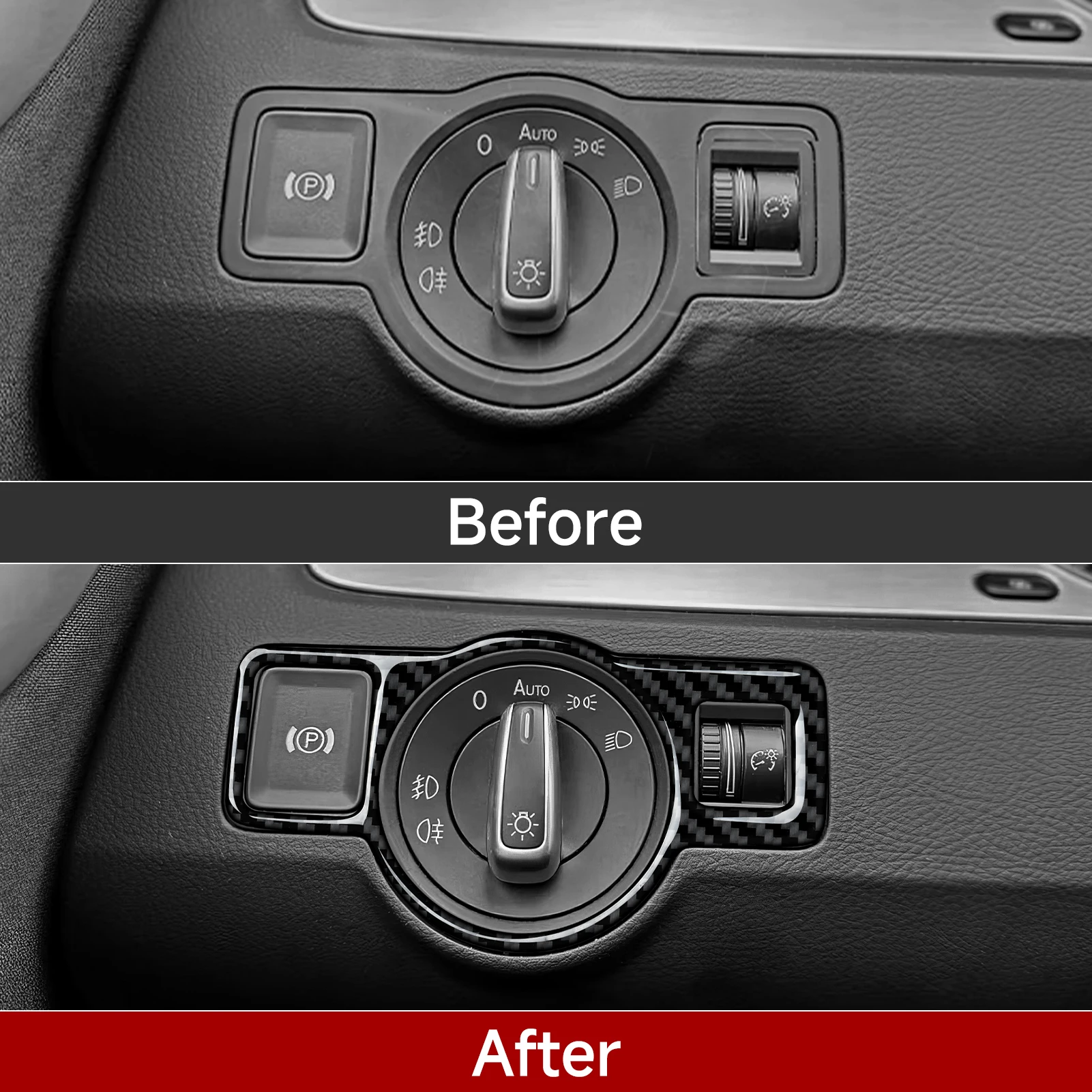 Car Headlight Switch Panel. For Volkswagen Passat CC 2008-2016 For VW B6 B7 2005-2014 Accessories. Carbon Fiber Interior Sticker