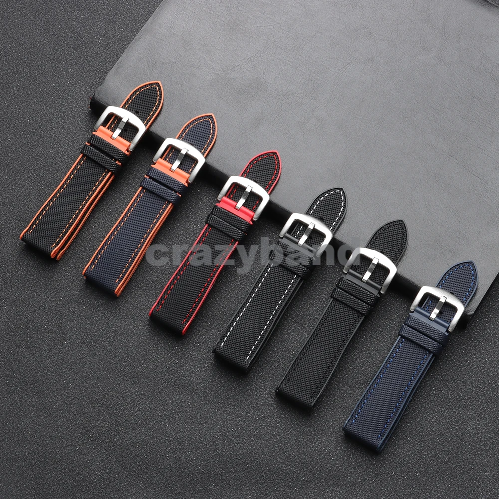 Nylon Silicone Watch Strap Sports for Men's Wristbelt for Tissot for Tudor for Seiko Watches Replace Soft Band 18 20mm 21mm 22mm