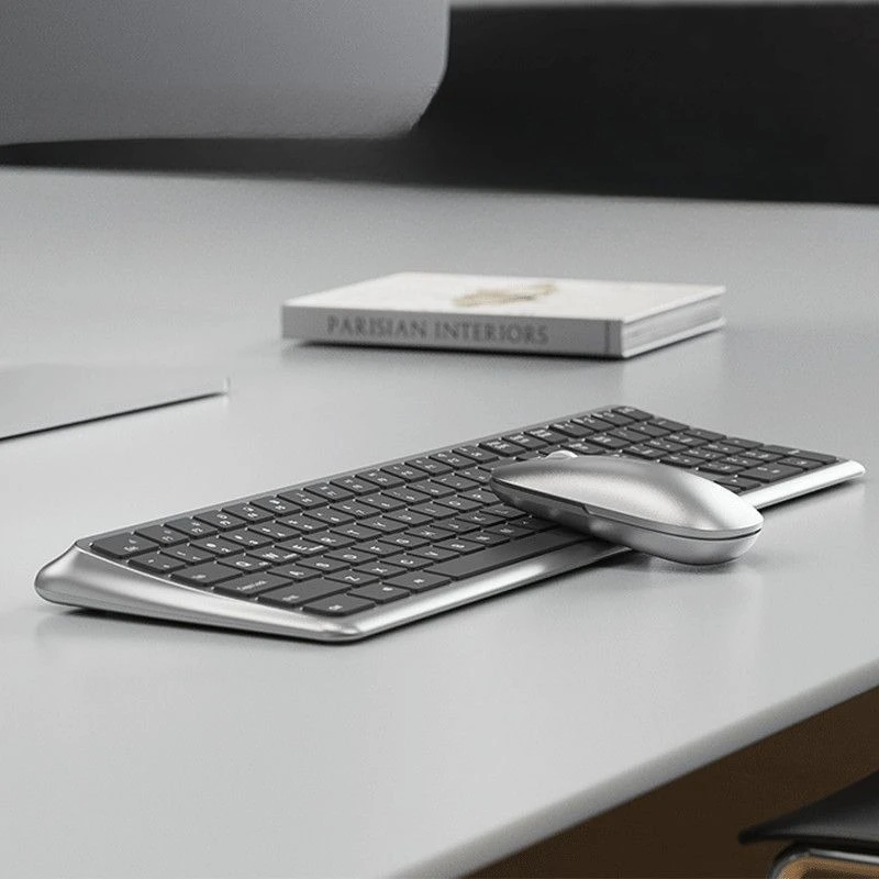 

Ergonomic curved wireless bluetooth keyboard and mouse set, laptop office silent charging model
