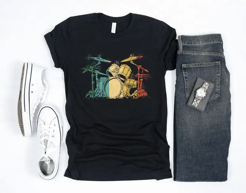 

Drummer Retro Vintage Shirt / Music Lover Gifts / Musician Shirts / Drummers Gift / Drum Set Kit / Musicians Teachers / Tank Top