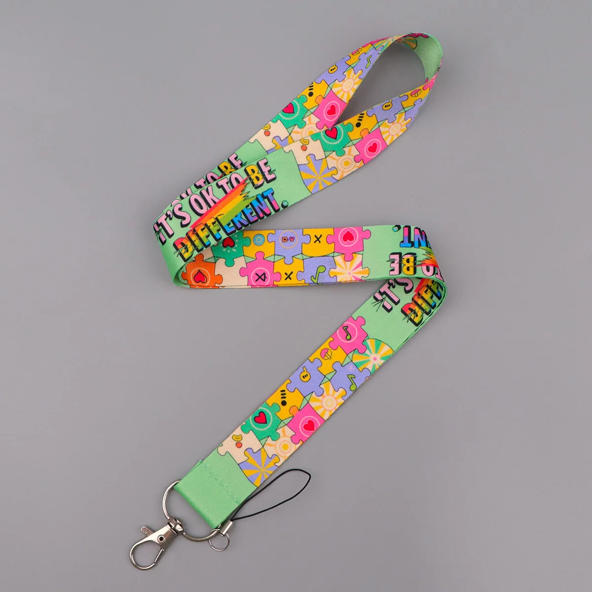 

Радужный ремешок для телефона-головоломки, шейный ремешок с информацией об аутизме, брелок для ключей, ремешок для удостоверения личности, брелок для ключей, ремешок для мобильного телефона