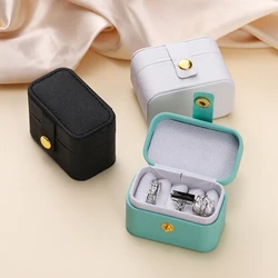 Mini Portable Small Jewelry Storage Bag Travel Simple Leather Ring Necklace Earrings Storage Box Organizer Display Gift Box