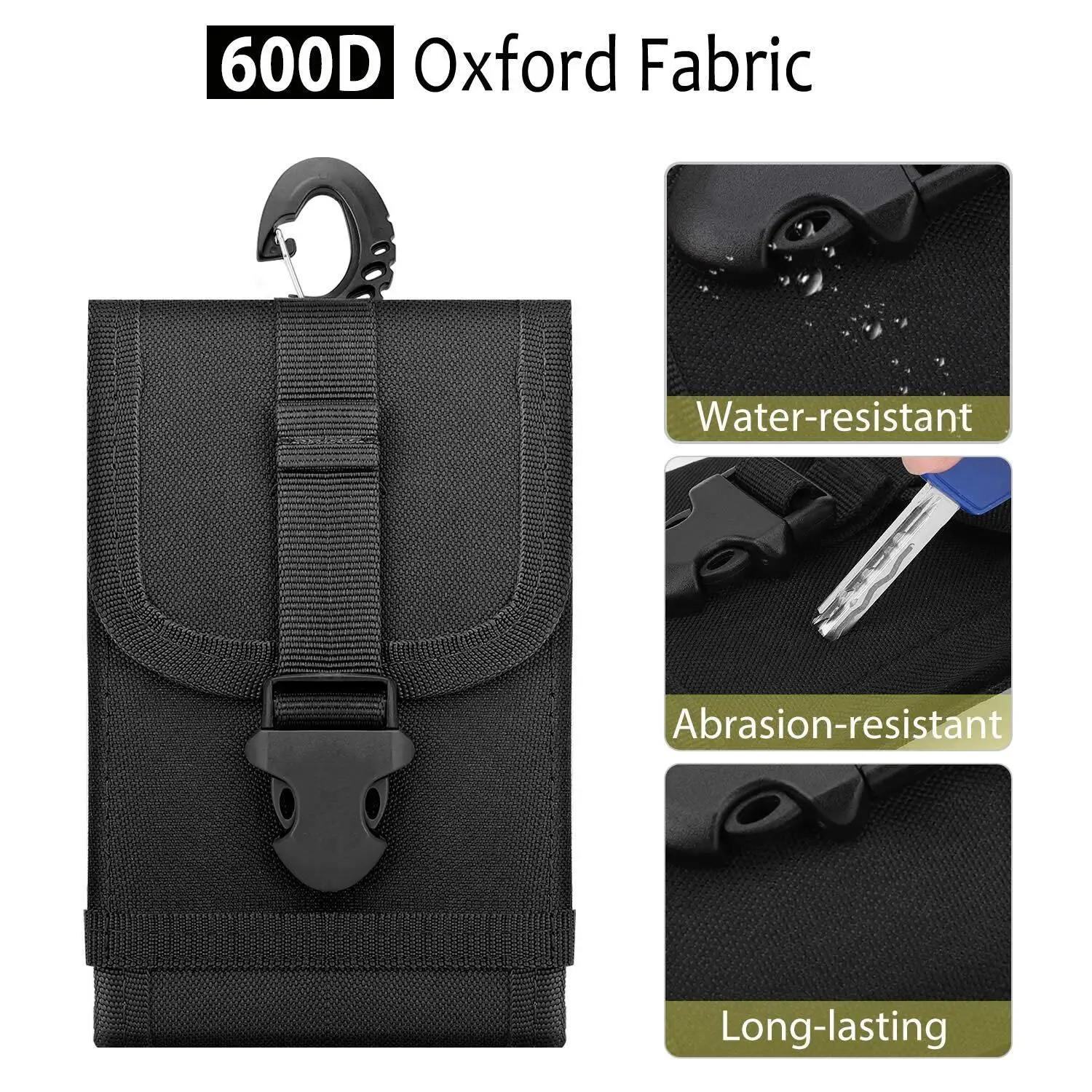 Tactical Molle Pouch Compact Utility Gadget Waist Bag Phone Holster for iPhone 15 Pro/15/14 Pro/14/13 Pro/13/13