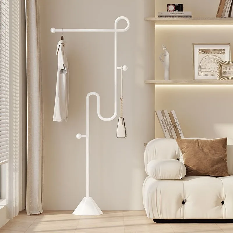 Hanger Modern floor-to-ceiling bedroom household hanger, simple cream light luxury indoor vertical coat rack for clothes
