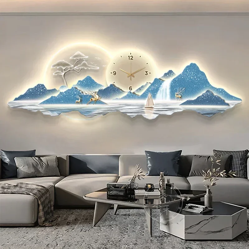 *Art Mural Wall Clocks Aesthetic Led Luxury Creative Silent Wall Watch Restaurant Simple Fashion Wanduhr Living Room Decoration