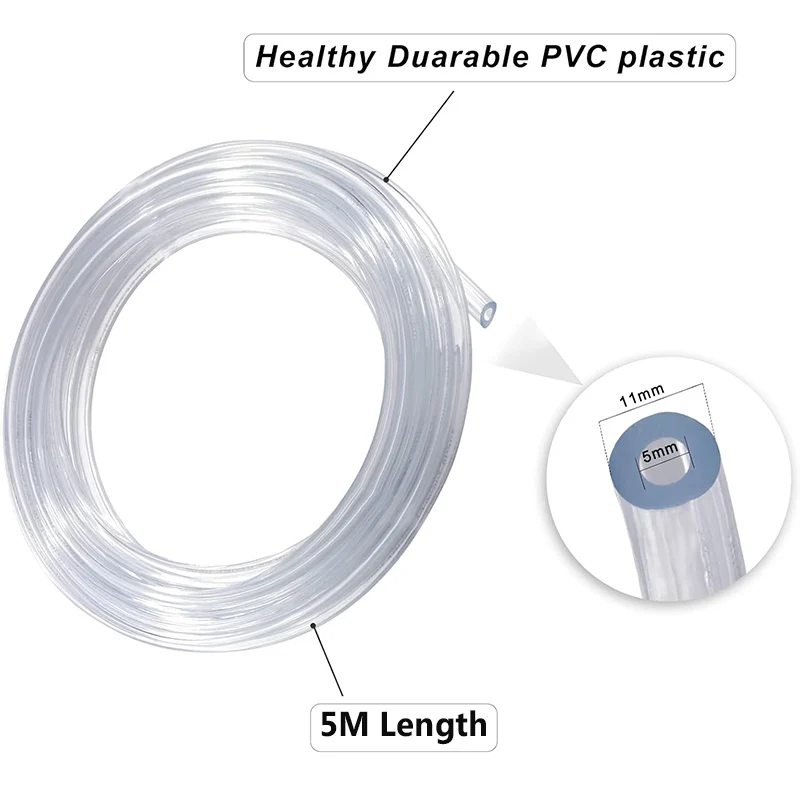 5M Clear Vinyl Tubing - 3/16