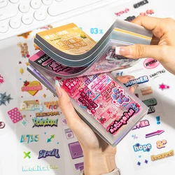 50pcs/set Transparent Film Sticker Cartoon Scrapbooking Decorative Stickers for Phone DIY Labels Diary Stationery Kawaii Sticker