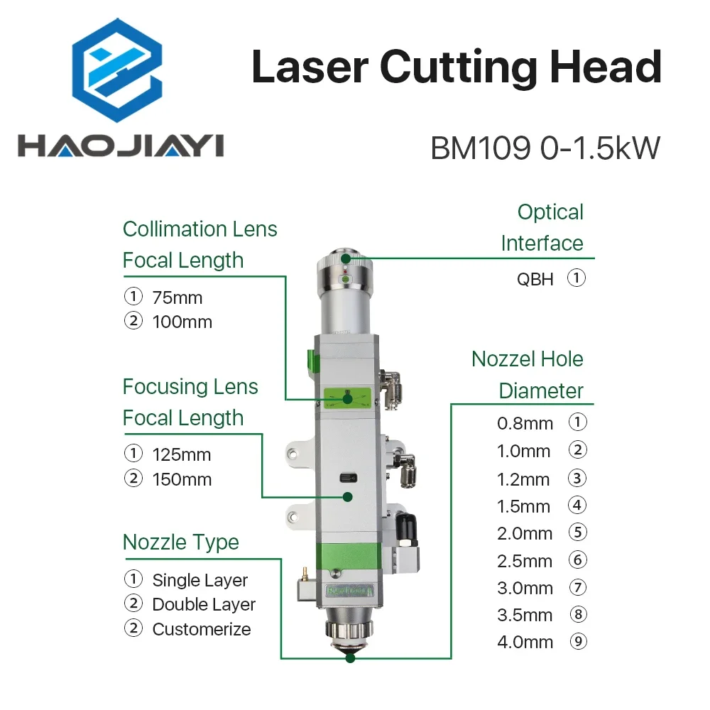 Raytools BM109 0-1.5kW Auto Focusing Fiber Laser Cutting Head for Metal Cutting