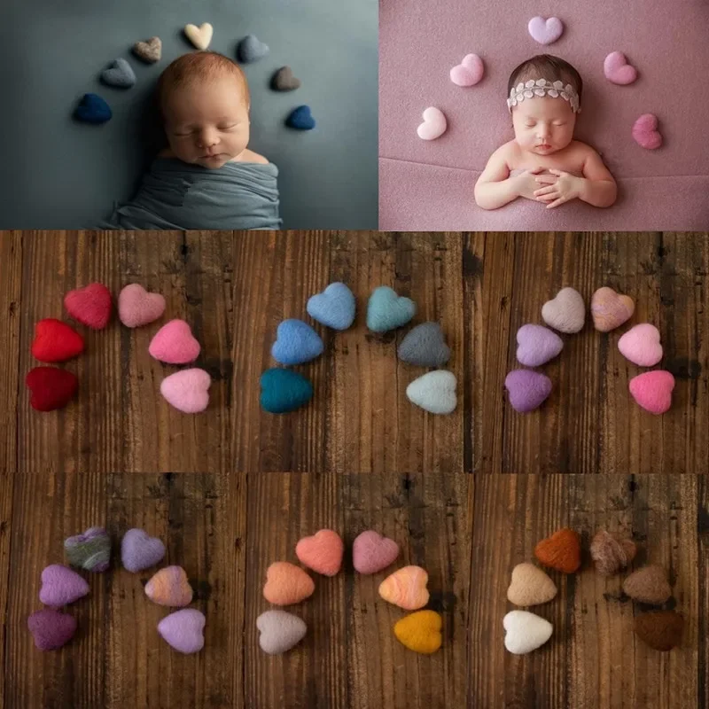 Newborn Photography Props Wool Felt Love Heart Photography Props Accessories  Baby Studio