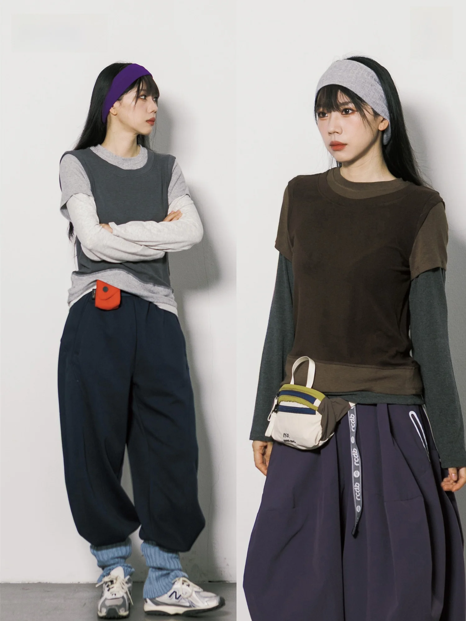 Skin-friendly Deconstructed Splice Long Sleeve T-shirt Women's Autumn Breathable Fashion Casual Color Block Commuting Top