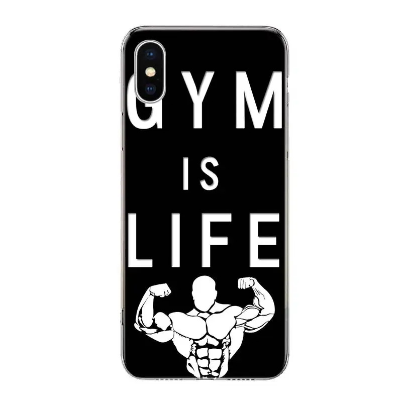 Bodybuilding Gym Fitness Phone Case For iPhone 16 15 14 Plus 12 13 Mini 11 Pro Max X Xs  8 7 SE + Soft Fundas Coque Shell Cover 