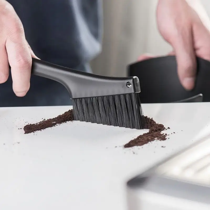 Coffee Machine Cleaning Brush, Dual Purpose Dusting Espresso Grinder Brush, Black, Polypropylene, PET Bristles