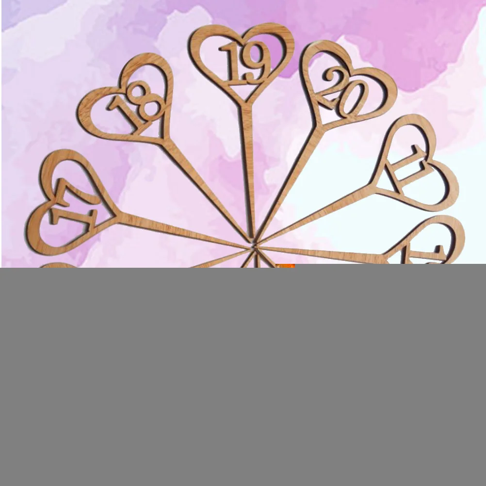 

10PCS Heart Shape Wooden Number Tags Table Numbers Wedding Banquet Decor Reusable Natural Material Lightweight