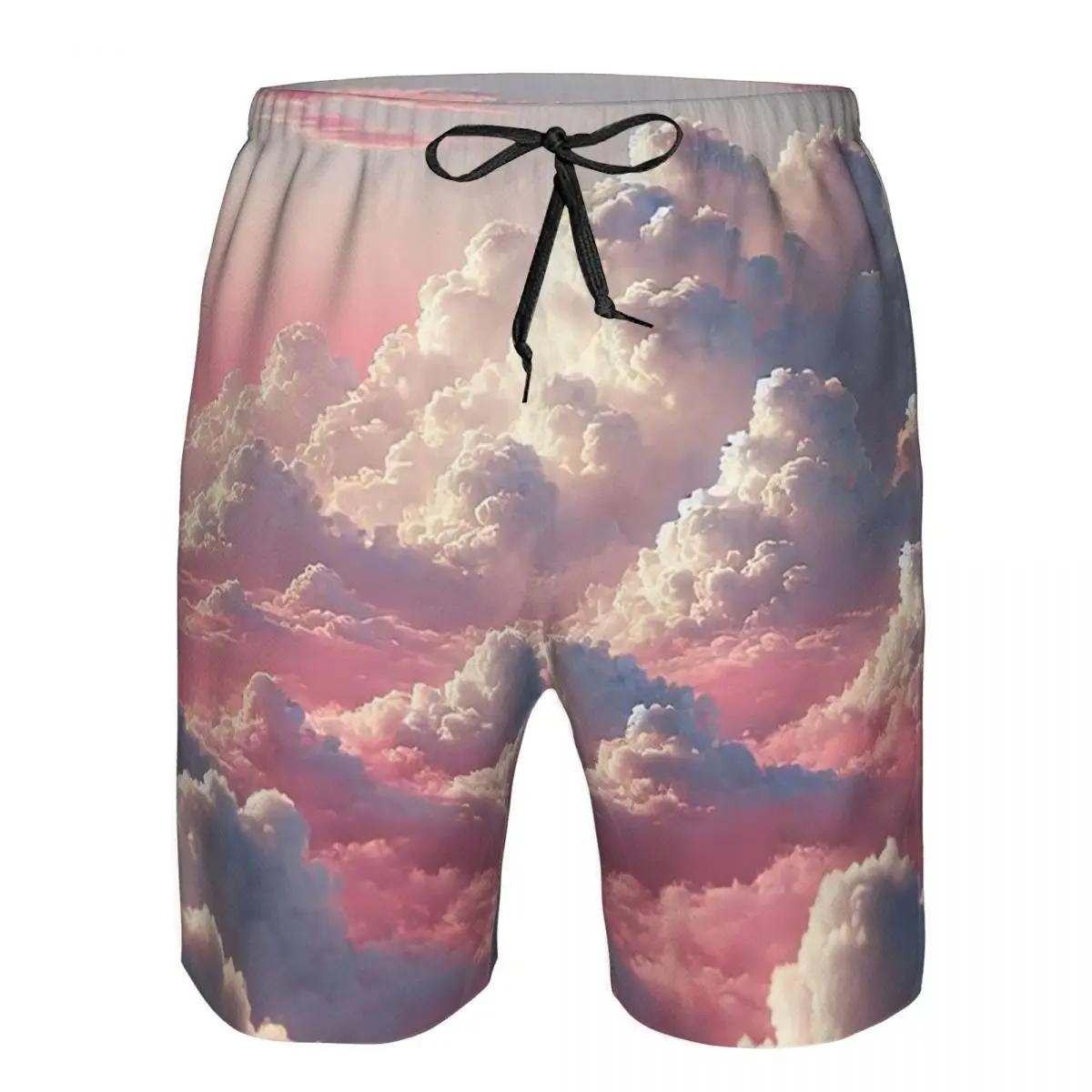 Pink Clouds Sky Large Sunset Glow Trunks Beach Board Shorts Casual Quick Dry Swim Summer Men Pants