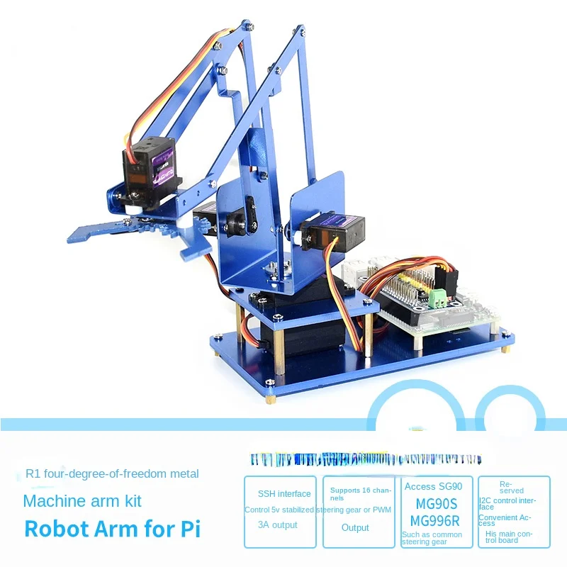 Robot arm metal mechanical claw 4 degrees of freedom open source education creator