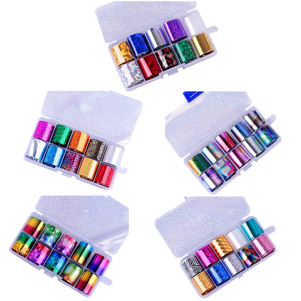 

5 Boxes Sky Nail Stickers Stylish Manicure Decals Shiny DIY Nail Art Transfer Stickers for Women Celebration
