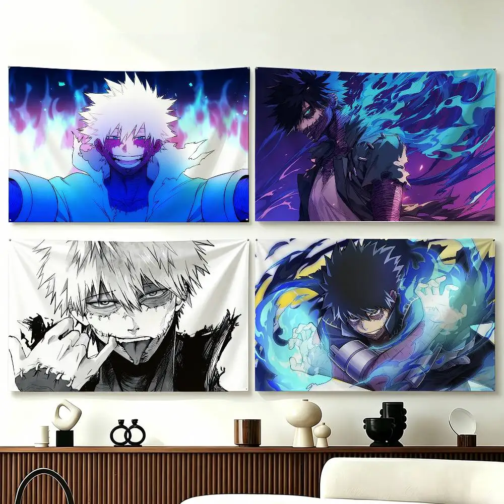 T-Toya Todoroki M-My Hero Academia D-Dabi Funny Flags for Bedrooms Home Decor Items Outdoor Decors Garage Decoration Flaga