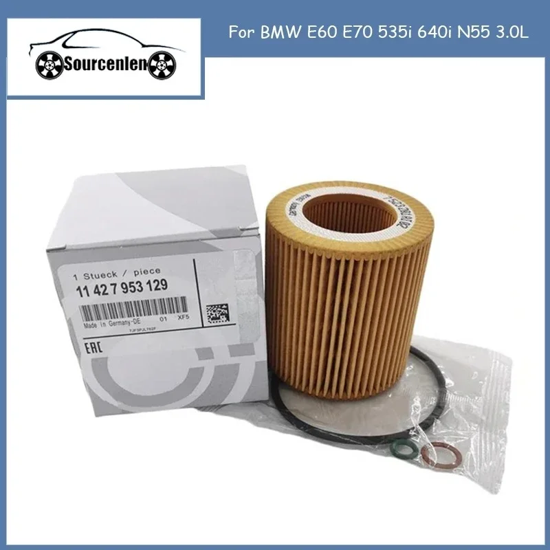 Original Quality Oil Filter for BMW E60 E70 535i 640i N55 3.0L 11427566327 11427541827 F02 F06 Oil Filter F10 F12 F33 F34 F36