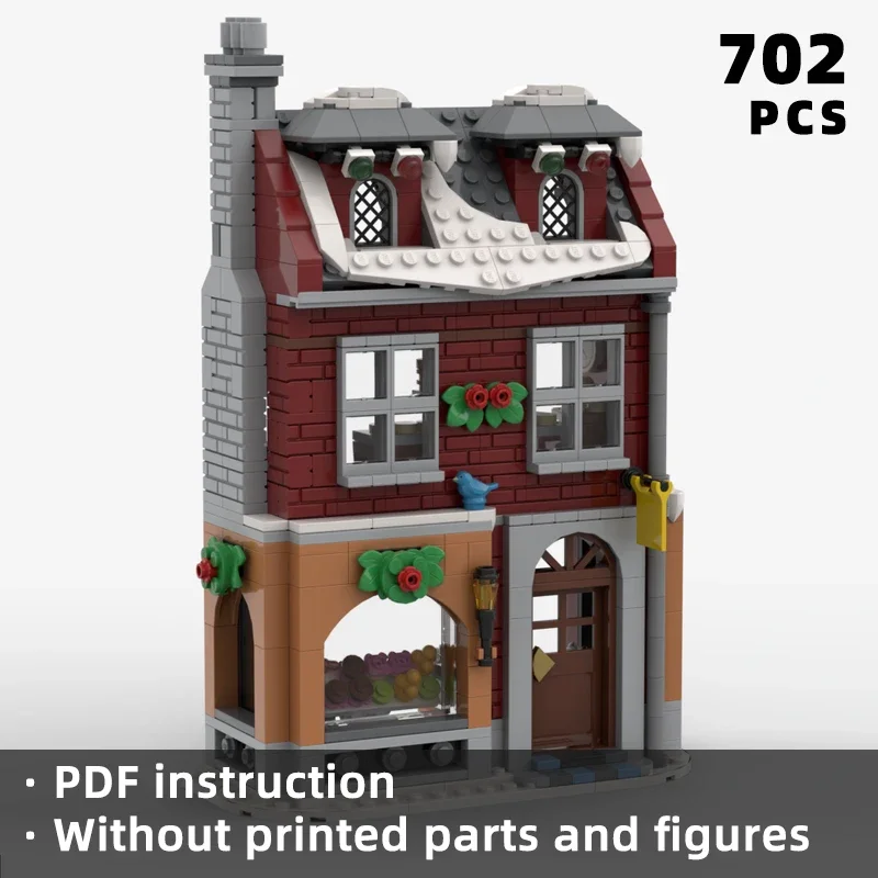 Weihnachten-casa de navidad con temática navideña, casa de vacaciones, bloques de navidad, pueblo de invierno, iglesia, juego de construcción moc