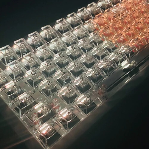 Teclas de cubitos de hielo totalmente transparentes, teclas de perfil de cereza transparente para PC, teclas de teclado mecánico para juegos, teclado personalizado