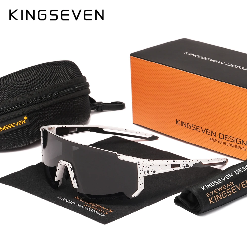 KINGSEVEN Cycling Sunglasses Men Women Bicycle Glasses Climbing Anti-UV Polarized Bike Sports High Quality Large Frame