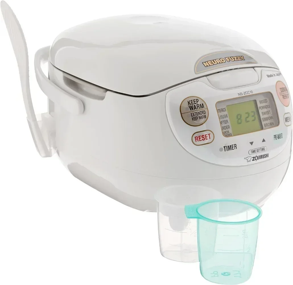 5L Rice Cooker and Warmer Premium White Automatic Keep-warm Extended Keep-warm and Reheat Cycles Nonstick Inner Pan