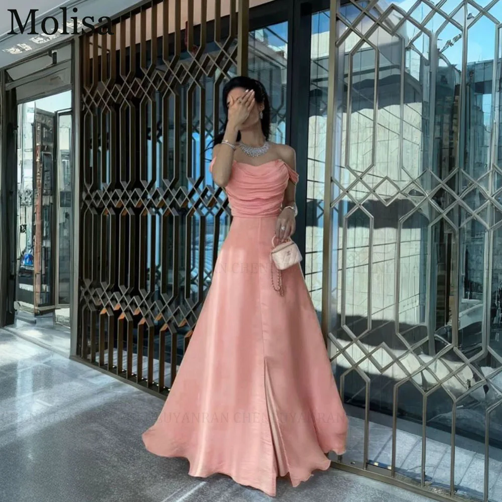 

MOLISA Elegant Pleated Chiffon Formal Occasion Dresses 2024 A-Line Off the Shoulder Long Party Prom Evening Gowns فساتين الحفلات