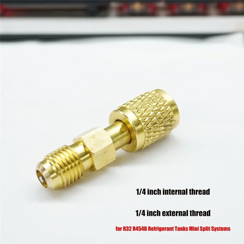 A74E-Reverse Thread 1/4" Innengewinde auf 1/4" Außengewinde Messingadapter, 2 Stück R32 R454B Kältemittel-Schnellverbindungsstücke