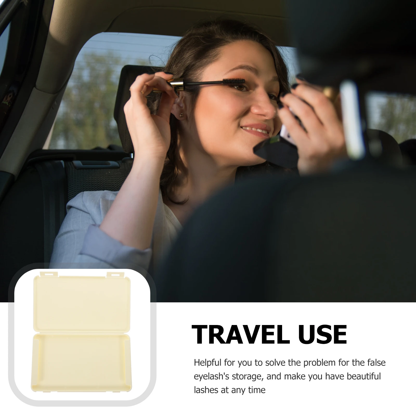 

2Pcs False Storage Box Large Capacity Portable Fake Eyelashes Storage Case ganizer Case White Travel Eyelashes Boxes PP Material