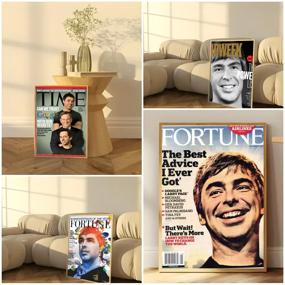 Larry Page Google Co-founder Tech Pioneer Painting Calligraphy Scandi minimalist Nursery print painting effect