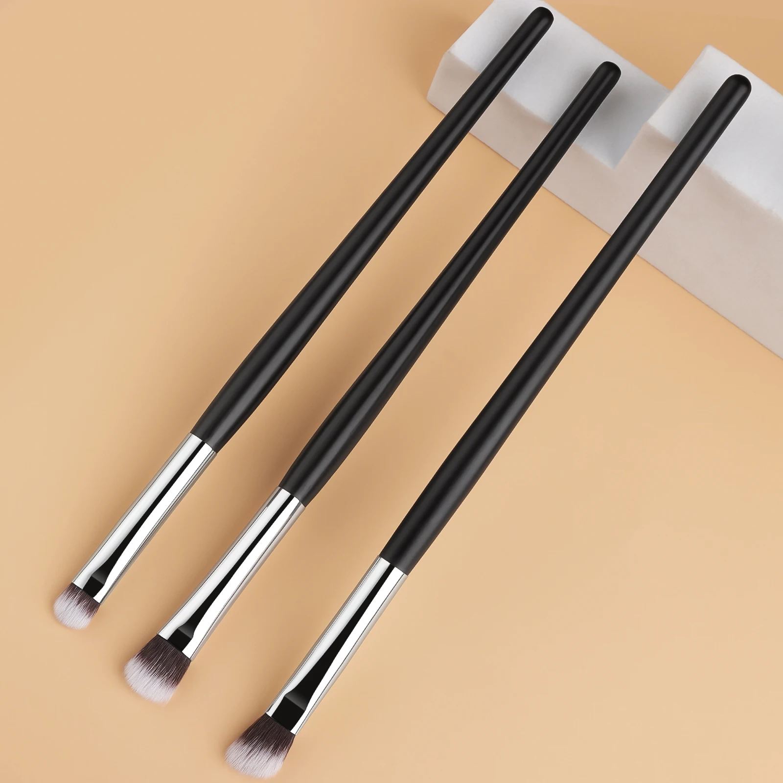 3Pcs Eyeshadow Brush Set Soft Two-tone Bristle Eye Makeup Brushes Blending Shading Detail Cosmetic Tools