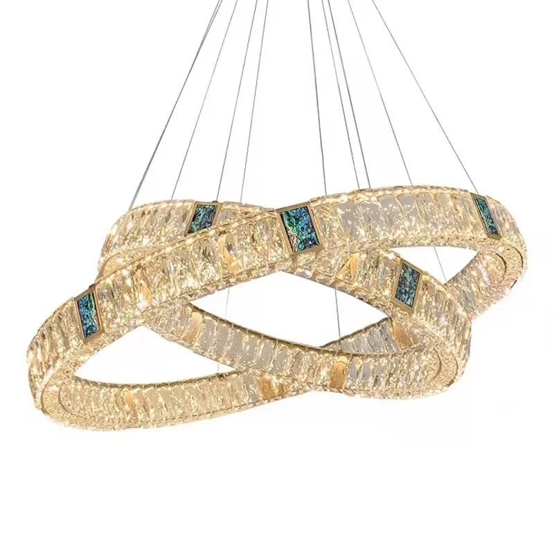 

Nordic home living room lamp advanced sense, luxury crystal chandelier light luxury style, homestay commercial three