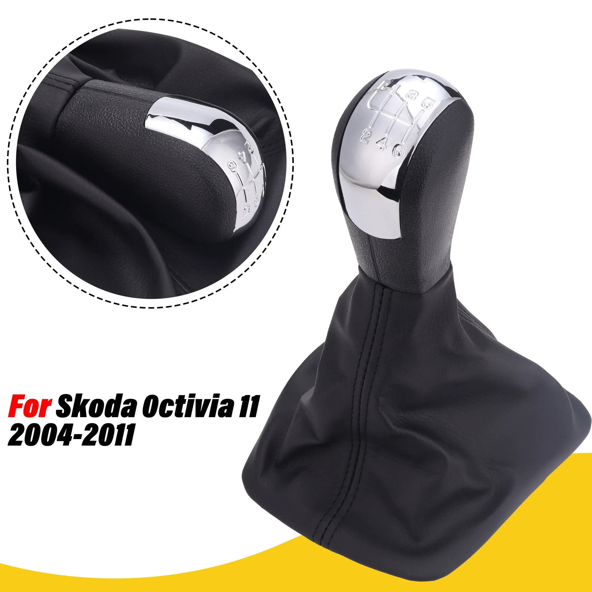 

5 / 6 Speed Gear Shift Knob Leather Boot For Skoda Octavia 2 MK2 A5 A6 Sedan Combi 2004-2013 Shifter Lever Gaiter Cover