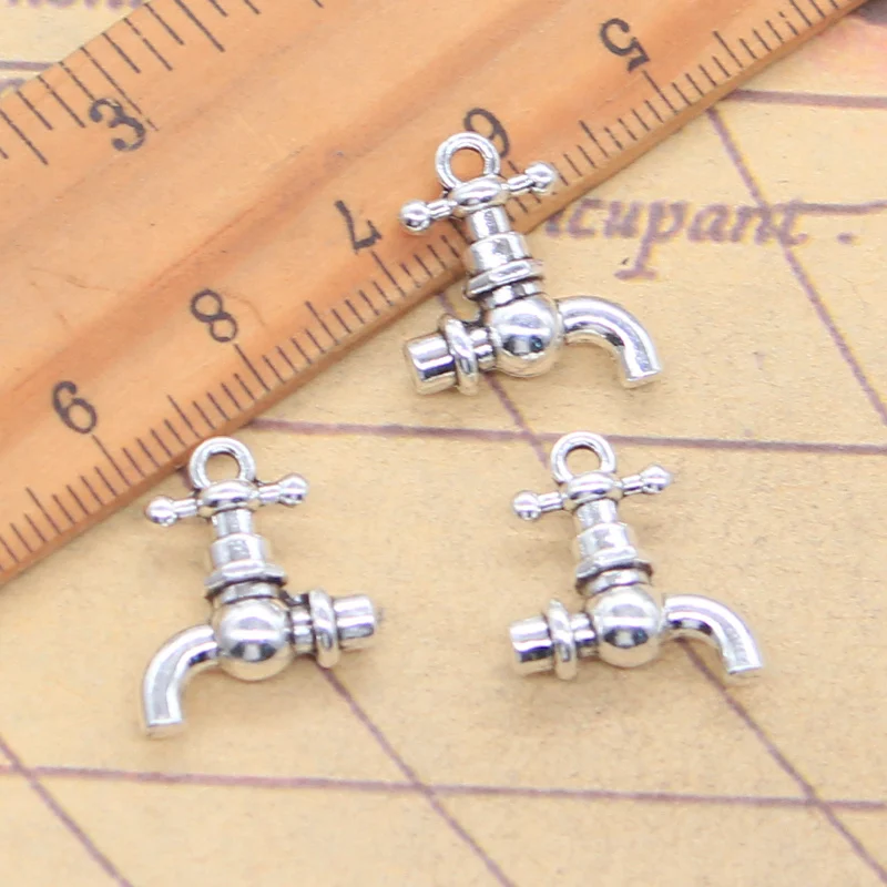 10pcs Charms Faucet Hydrovalve 18x15mm Antique Silver Color Pendants Making DIY Handmade Tibetan Finding Jewelry