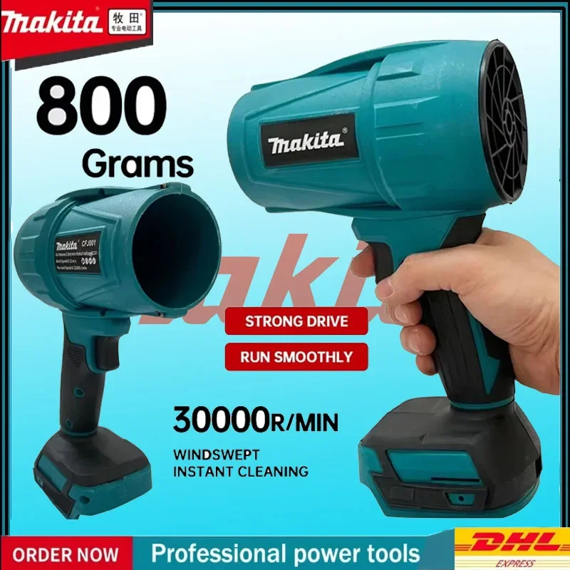 

Makita 18V Turbo Jet Fan Violent Blower 30000RPM Electric Air Duster with Rechargeable Light Car Cleaning Tool Wind Speed