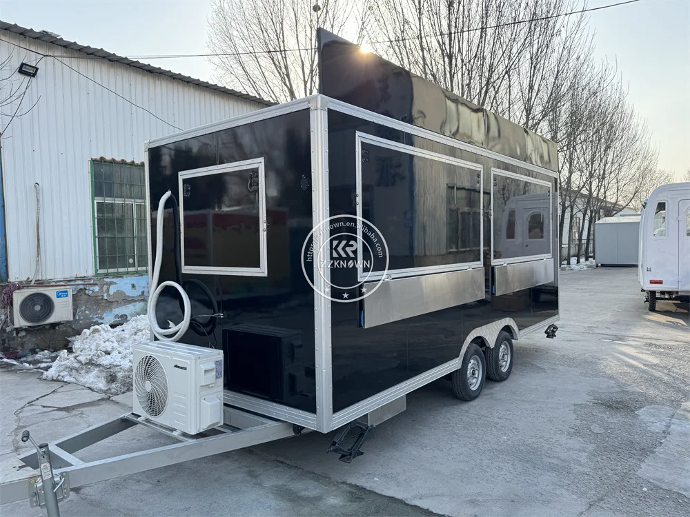 Mobile Food  Truck  Fully Catering Equipment Street Fast Food Truck Trailer Snack Cart Van Street Coffee Trailer